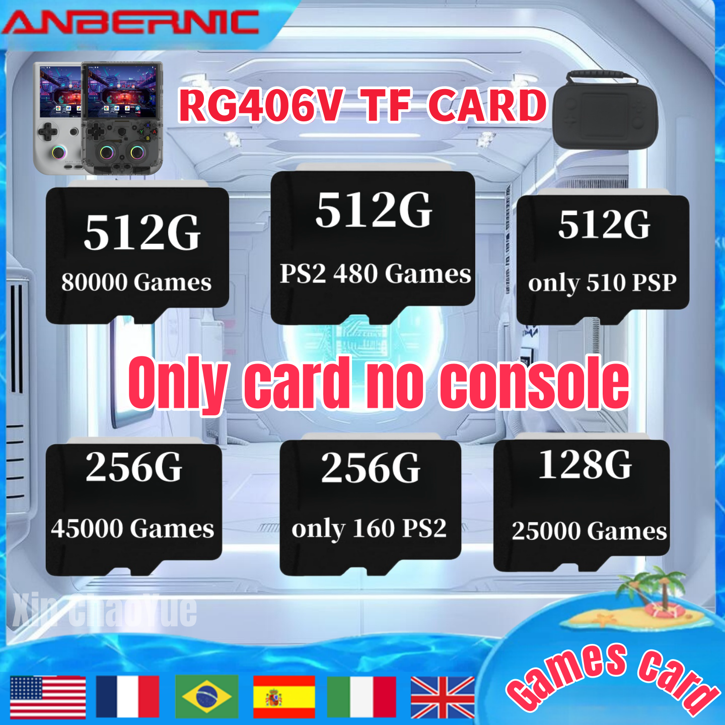 Gaming Console Anbernic - For ANBERNIC RG406V TF Card Game