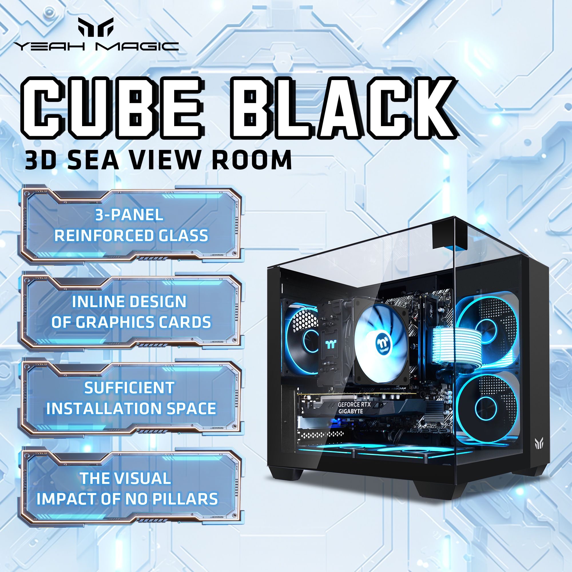 Yeah Magic Cube MATX High-Styl - Gaming Console Table ulasan dan harga