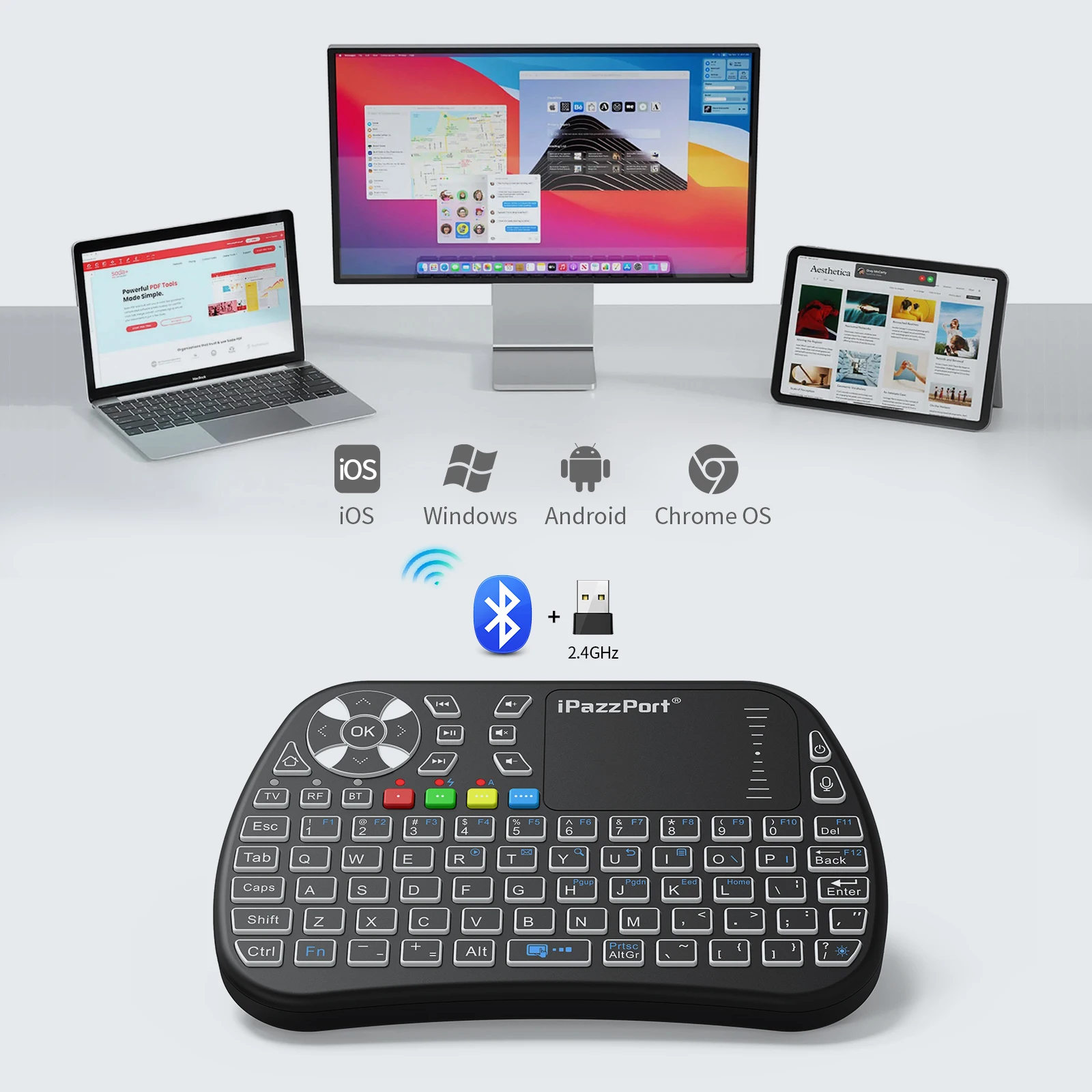 iPazzPort Bluetooth mini Keybo - Gaming Console For Smart Tv ulasan dan harga